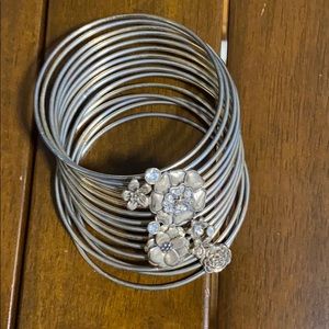 Gold bangle floral bracelet